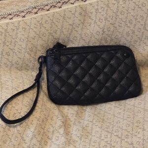 Steve Madden Black Quilted Wristlet